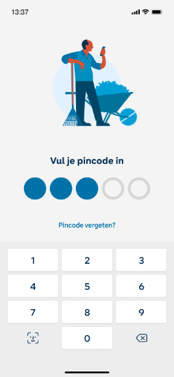 Service Apotheek app - enter pincode