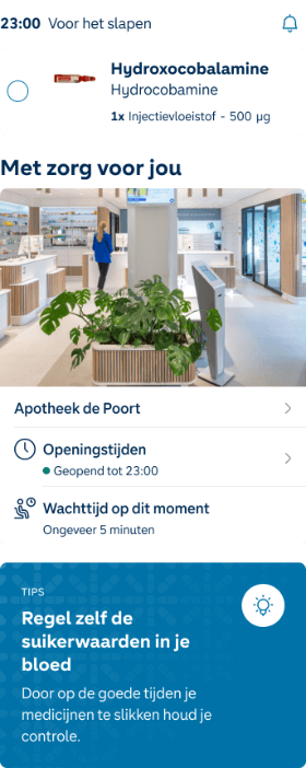 Service Apotheek app - UI elements